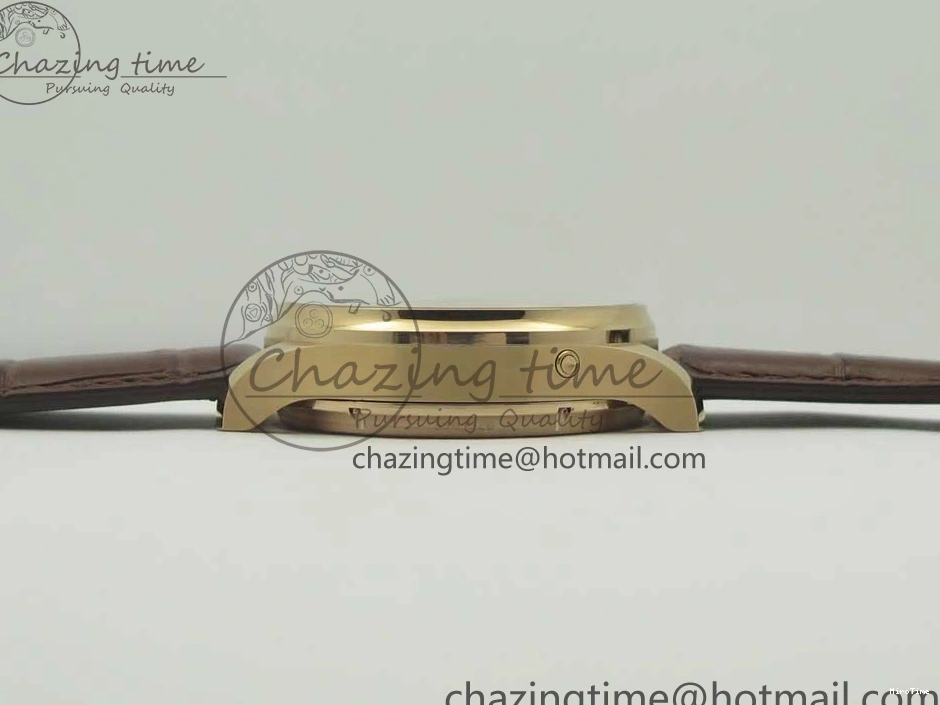 MIROTIME 0209 Portuguese Tourbillon IW504602 RG ZF Best Edition White Dial on Brown Leather Strap Stretchable 7178